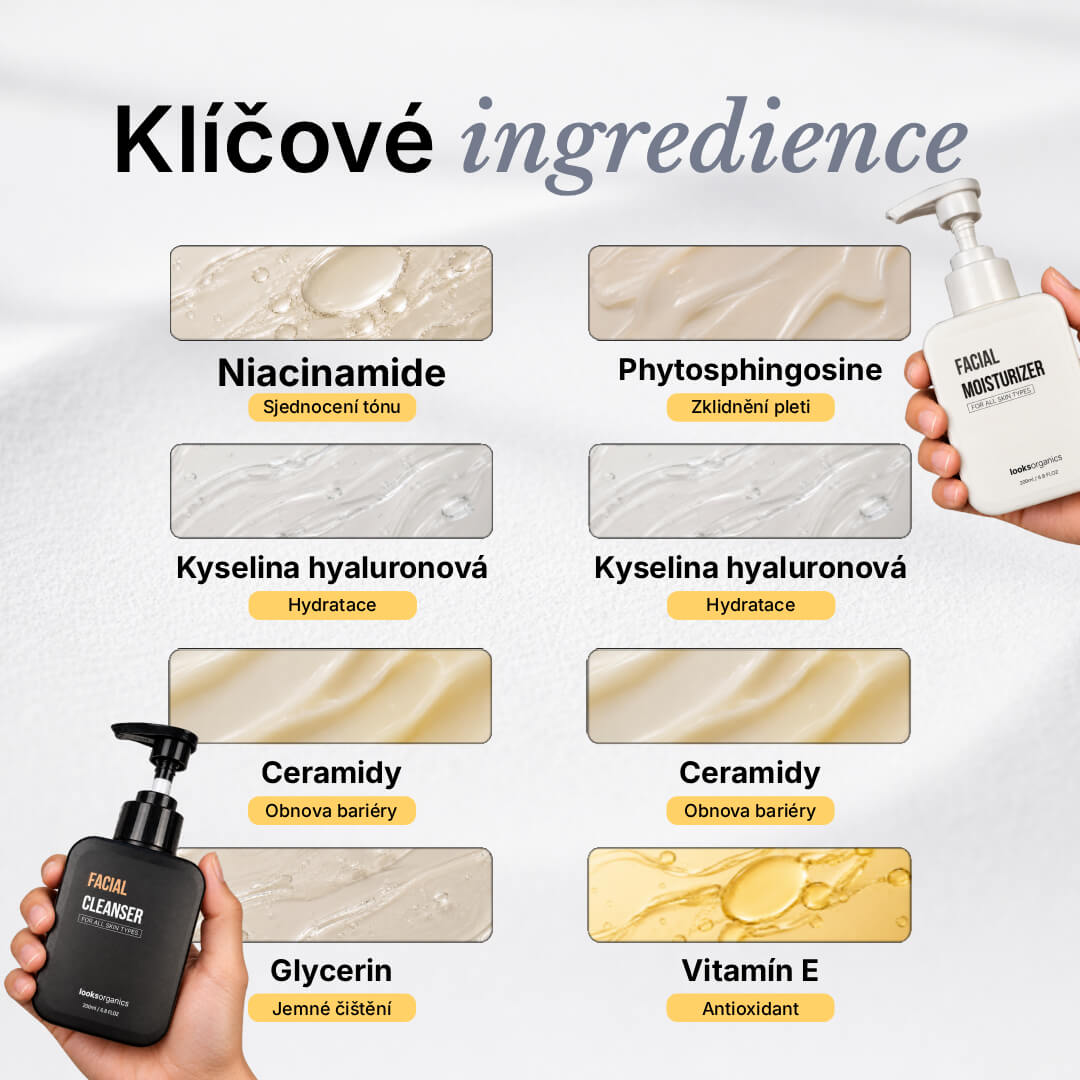 klíčové složení cleanesr a moisturizer